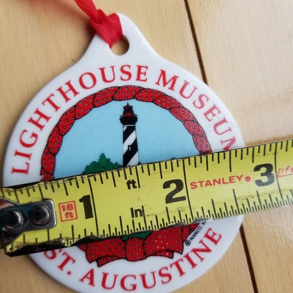 ST. AUGUSTINE Lighthouse Museum Christmas Ornament 2.75" Ceramic Nanco Inc. - Picture 4 of 6